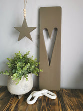 Load image into Gallery viewer, Wall Art Heart, Decorative wall panel, heart wall hanging, wall art, heart decor, home interiors, rustic wooden heart panel

