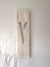 Load image into Gallery viewer, Wall Art Heart, Decorative wall panel, heart wall hanging, wall art, heart decor, home interiors, rustic wooden heart panel
