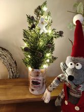 Load image into Gallery viewer, Light up Christmas tree in Rustic White tin can pot - FREE P&amp;P

