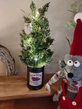 Load image into Gallery viewer, Light up Christmas tree in Rustic Black tin can pot - FREE P&amp;P
