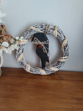 Load image into Gallery viewer, 8&quot; Wreath with wooden Black Raven
