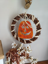 Load image into Gallery viewer, 10&quot; Wreath with wooden pumpkin
