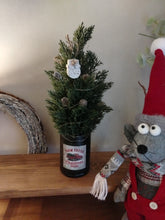 Load image into Gallery viewer, Light up Christmas tree in Rustic Black tin can pot - FREE P&amp;P
