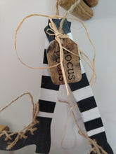 Load image into Gallery viewer, Pair of Slim Stripey witches legs with shoes
