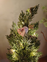 Load image into Gallery viewer, Light up Christmas tree in Rustic Black tin can pot - FREE P&amp;P
