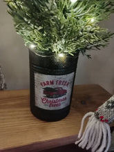Load image into Gallery viewer, Light up Christmas tree in Rustic Black tin can pot - FREE P&amp;P
