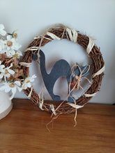 Load image into Gallery viewer, 10&quot; Wreath with wooden Black cat
