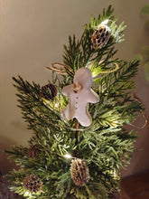 Load image into Gallery viewer, Light up Christmas tree in Rustic Red tin can pot - FREE P&amp;P
