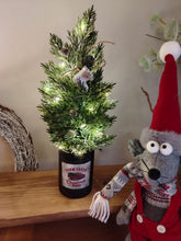 Load image into Gallery viewer, Light up Christmas tree in Rustic Black tin can pot - FREE P&amp;P
