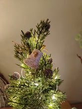 Load image into Gallery viewer, Light up Christmas tree in Rustic Red tin can pot - FREE P&amp;P
