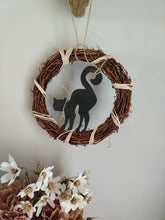 Load image into Gallery viewer, 8&quot; Wreath with wooden Black Cat
