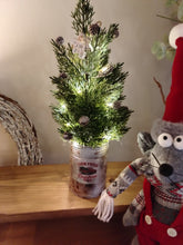 Load image into Gallery viewer, Light up Christmas tree in Rustic White tin can pot - FREE P&amp;P
