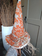 Load image into Gallery viewer, Large Rustic Orange Witches Hat
