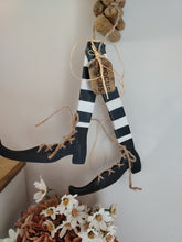 Load image into Gallery viewer, Pair of Slim Stripey witches legs with shoes
