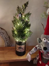 Load image into Gallery viewer, Light up Christmas tree in Rustic Black tin can pot - FREE P&amp;P
