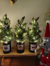 Load image into Gallery viewer, Light up Christmas tree in Rustic Black tin can pot - FREE P&amp;P

