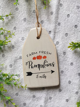 Load image into Gallery viewer, Large Wooden Tag - Pumpkin sign
