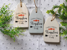 Load image into Gallery viewer, Large Wooden Tag - Pumpkin sign
