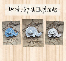 Load image into Gallery viewer, Doodle Splat wooden Elephants

