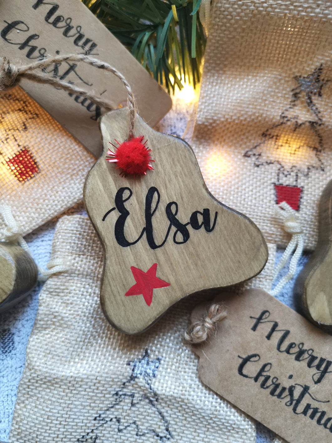 Personalised Christmas Tree Decoration in gift bag