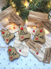 Load image into Gallery viewer, Personalised Christmas Tree Decoration in gift bag
