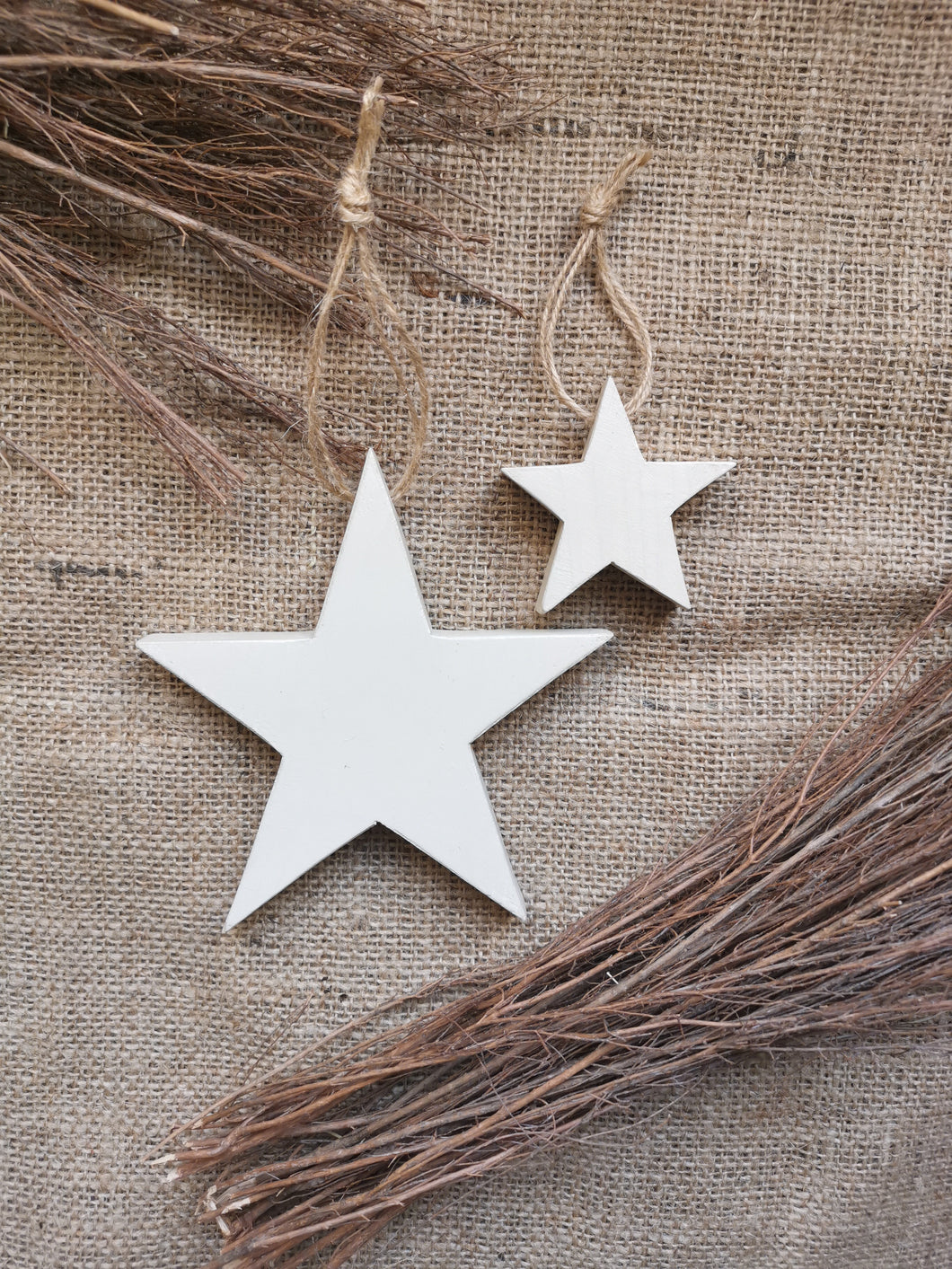 Set of Two wooden stars