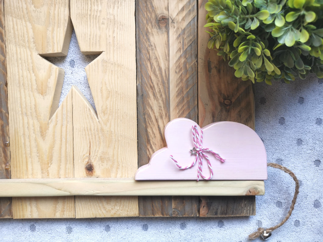 Wooden mouse with bell - Pink