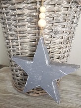 Load image into Gallery viewer, Wooden Hanging Star - Rustic Slate Grey
