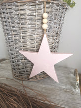 Load image into Gallery viewer, Wooden Hanging Star - Rustic Pink
