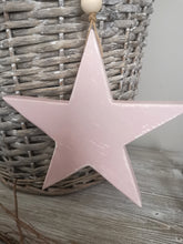 Load image into Gallery viewer, Wooden Hanging Star - Rustic Pink
