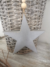 Load image into Gallery viewer, Wooden Hanging Star - Soft grey
