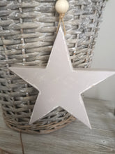 Load image into Gallery viewer, Wooden Hanging Star - Smoked Pearl/White
