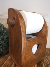 Load image into Gallery viewer, Wooden Toilet roll holder, Wall mounted,quirky loo roll, wooden rack, bathroom accessories
