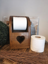Load image into Gallery viewer, Wooden Toilet roll holder, Wall mounted,quirky loo roll, wooden rack, bathroom accessories
