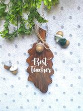 Load image into Gallery viewer, Large Wooden Hanging Oak Leaf &amp; Acorn
