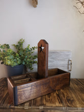 Load image into Gallery viewer, Wooden Condiment Caddy, divided storage crate

