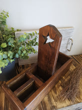 Load image into Gallery viewer, Wooden Condiment Caddy, divided storage crate
