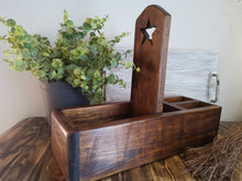Load image into Gallery viewer, Wooden Condiment Caddy, divided storage crate

