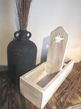 Load image into Gallery viewer, Wooden Cutlery Holder, Condiment Caddy, divided storage crate

