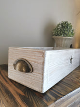 Load image into Gallery viewer, Wooden Storage Crate with cutlery holder
