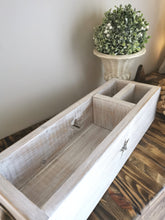 Load image into Gallery viewer, Wooden Storage Crate with cutlery holder
