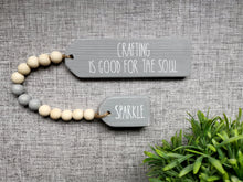 Load image into Gallery viewer, Positivity quote Wooden Tags with Bead Garland
