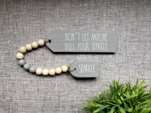 Load image into Gallery viewer, Positivity quote Wooden Tags with Bead Garland
