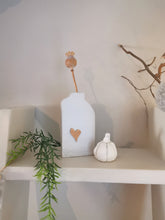 Load image into Gallery viewer, Miniature Bud Vase - Feather Grey Heart design
