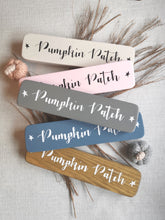 Load image into Gallery viewer, Rustic wooden Pumpkin Patch sign, Autumn decor Farmhouse Country kitchen GREY, Pink, Cream, Blue
