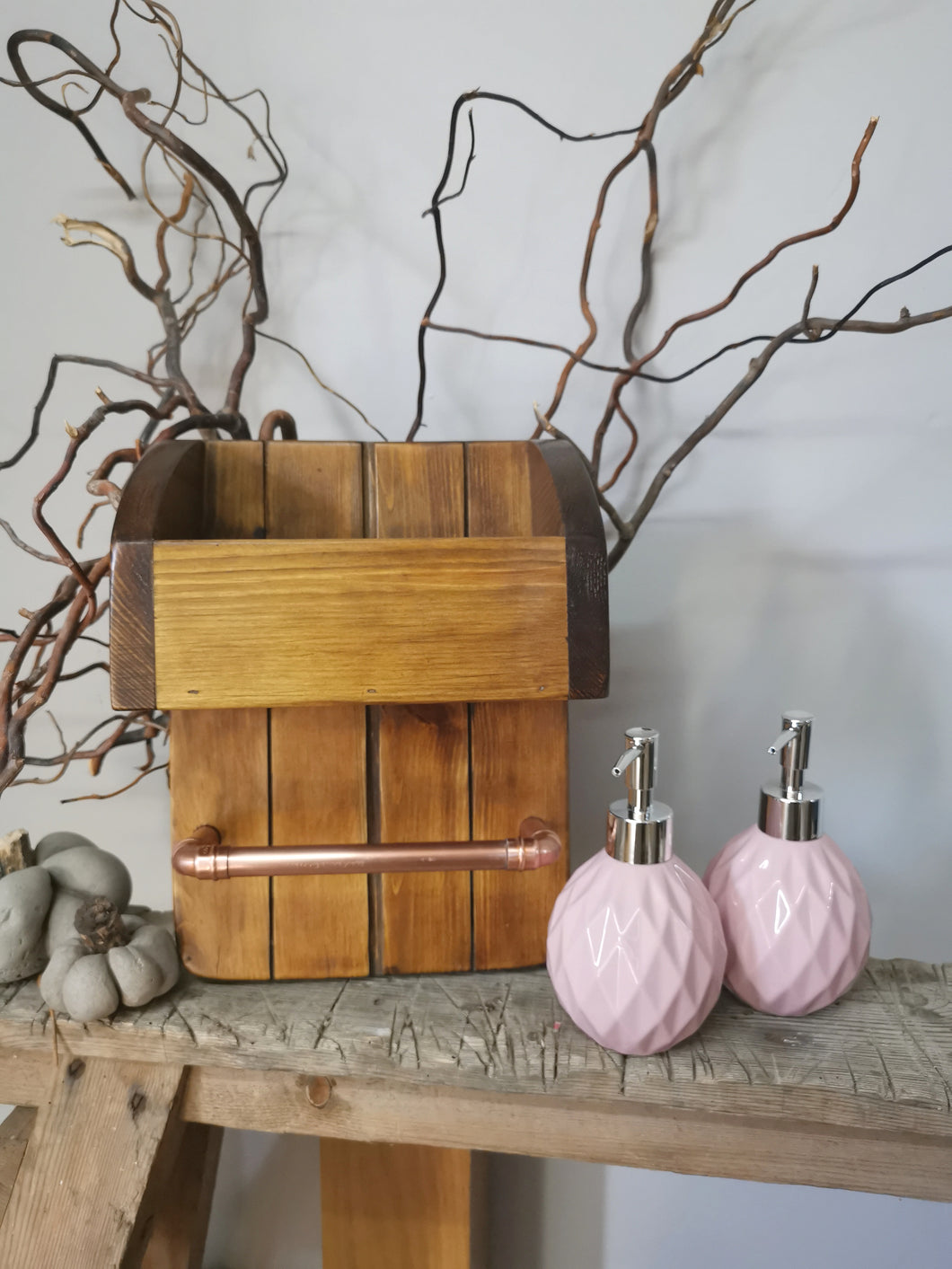 Wall Mounted Soap Dispenser holder with towel rail