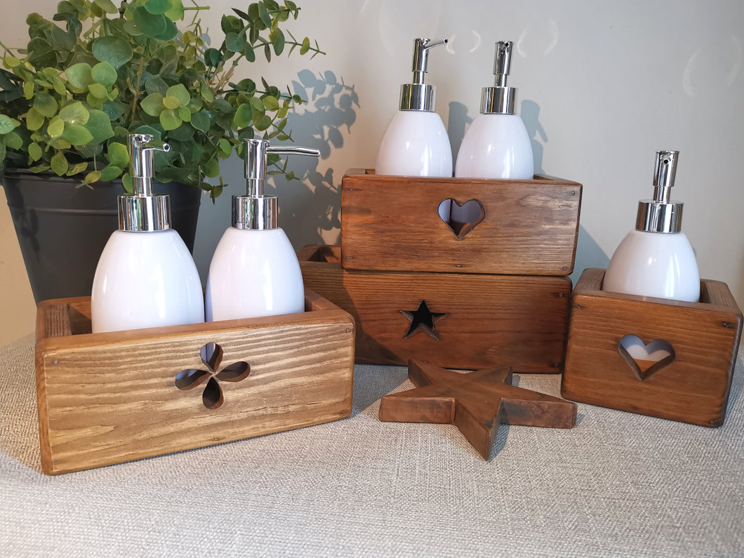 Soap Dispenser and wooden holder