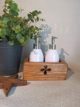 Load image into Gallery viewer, Soap Dispenser and wooden holder
