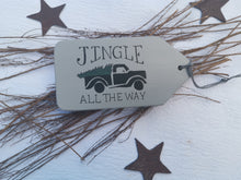 Load image into Gallery viewer, Large Wooden Hanging Tag - Jingle all the way

