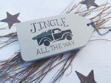 Load image into Gallery viewer, Large Wooden Hanging Tag - Jingle all the way
